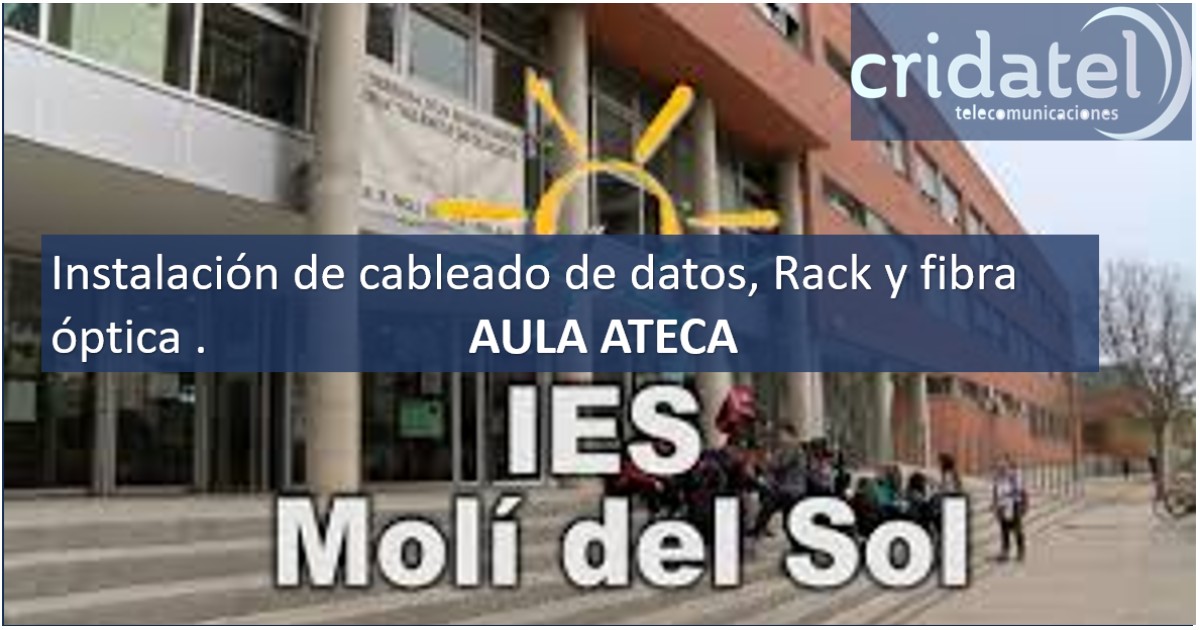 En este momento estás viendo Instalación de cableado de datos, Rack y fibra óptica – Aula Ateca