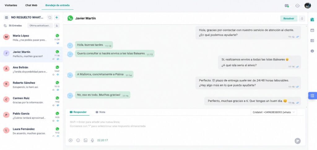 whatsapp con centralita